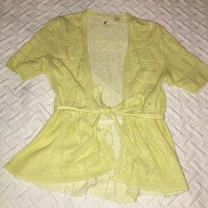 Knitted & knotted yellow cardigan